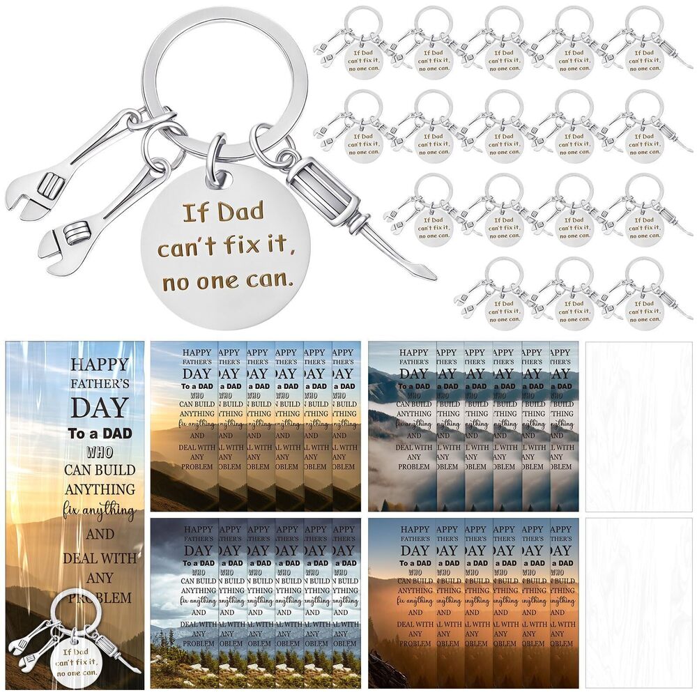 8155 24 Pcs Father's Day Gift Include Tool Keychain, 4 Styles Bible Verse